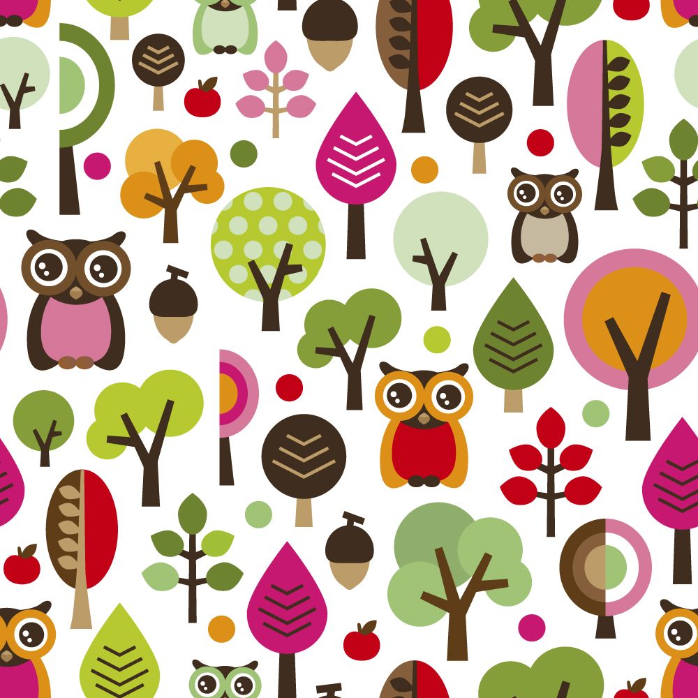 Wallpapers Cute owls colours We Heart It owl, wallpaper, and cute