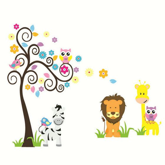 Aliexpress.com : Buy Cartoon Owl Wall Decal Animal Wall Stickers ...