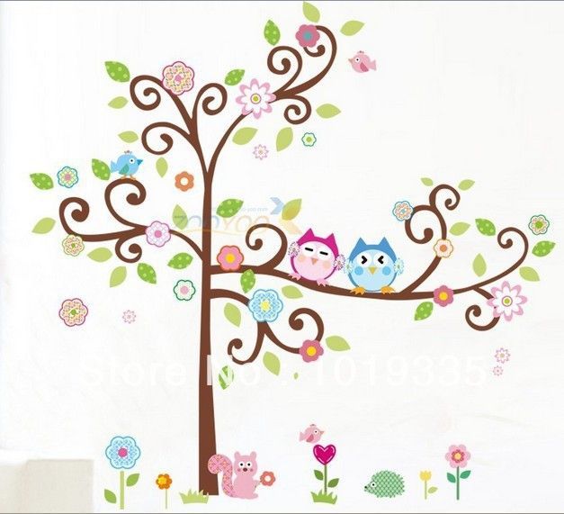 Cartoon Owl Wallpaper Kindergarten Desktop Wallpaper Tree decol