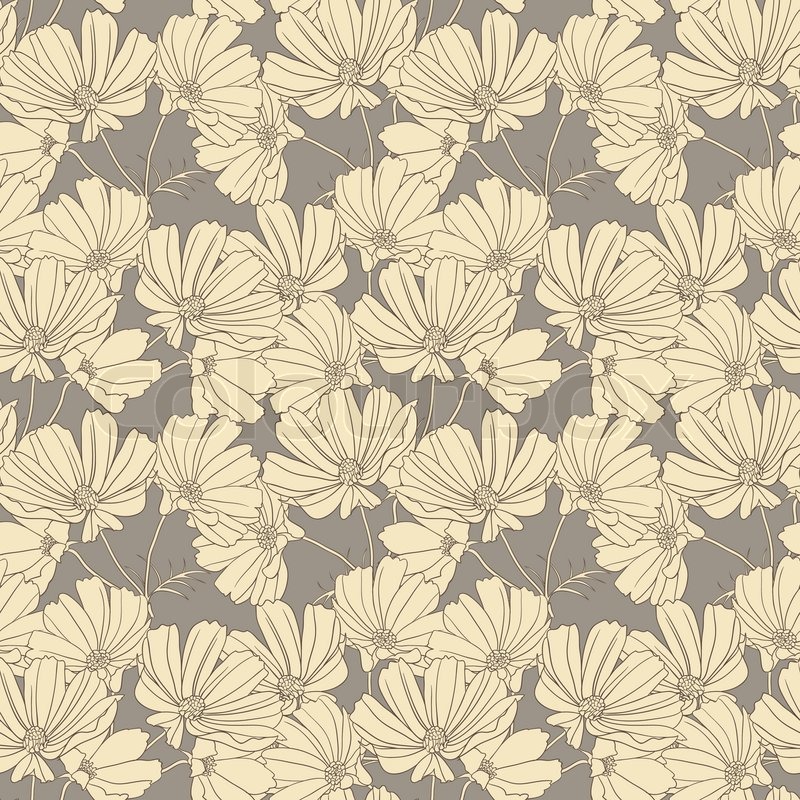 Floral seamless wallpaper | Vector | Colourbox