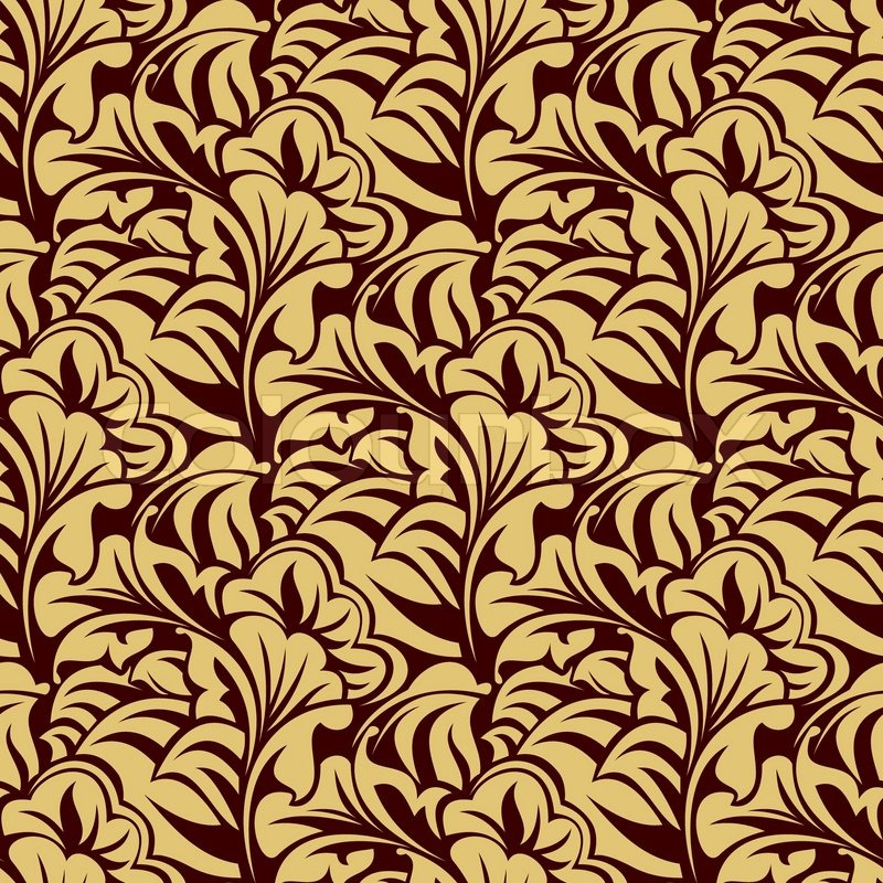 Brown seamless wallpaper pattern stock vector