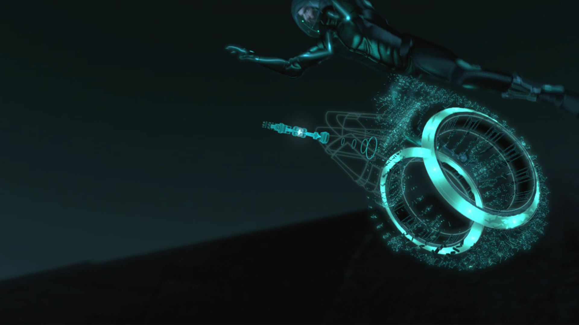 Tron Legacy jumping on the motorcycle HD Wallpaper