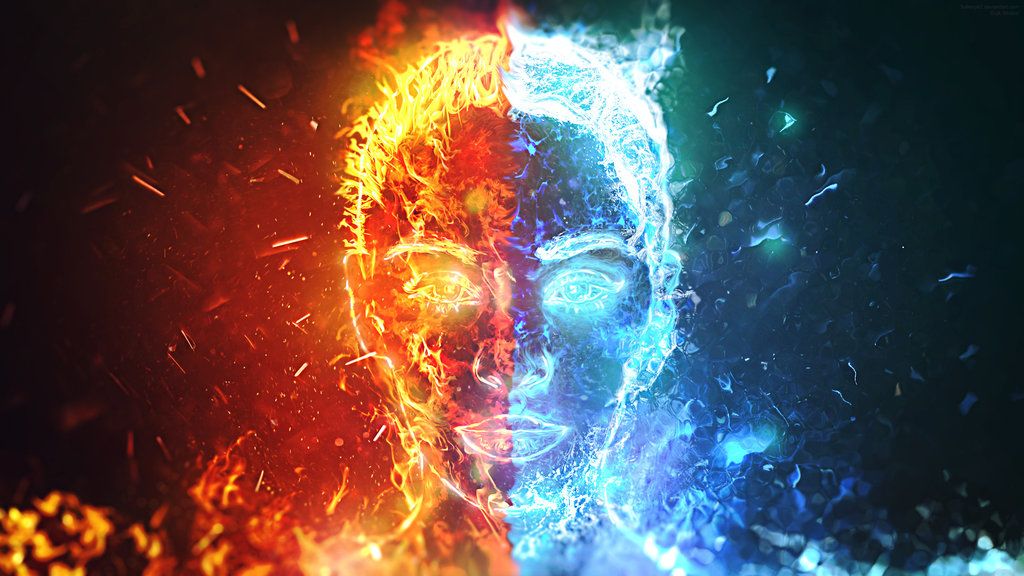 DeviantArt: More Like Dualism HD Wallpaper (Fire and Water) by ...