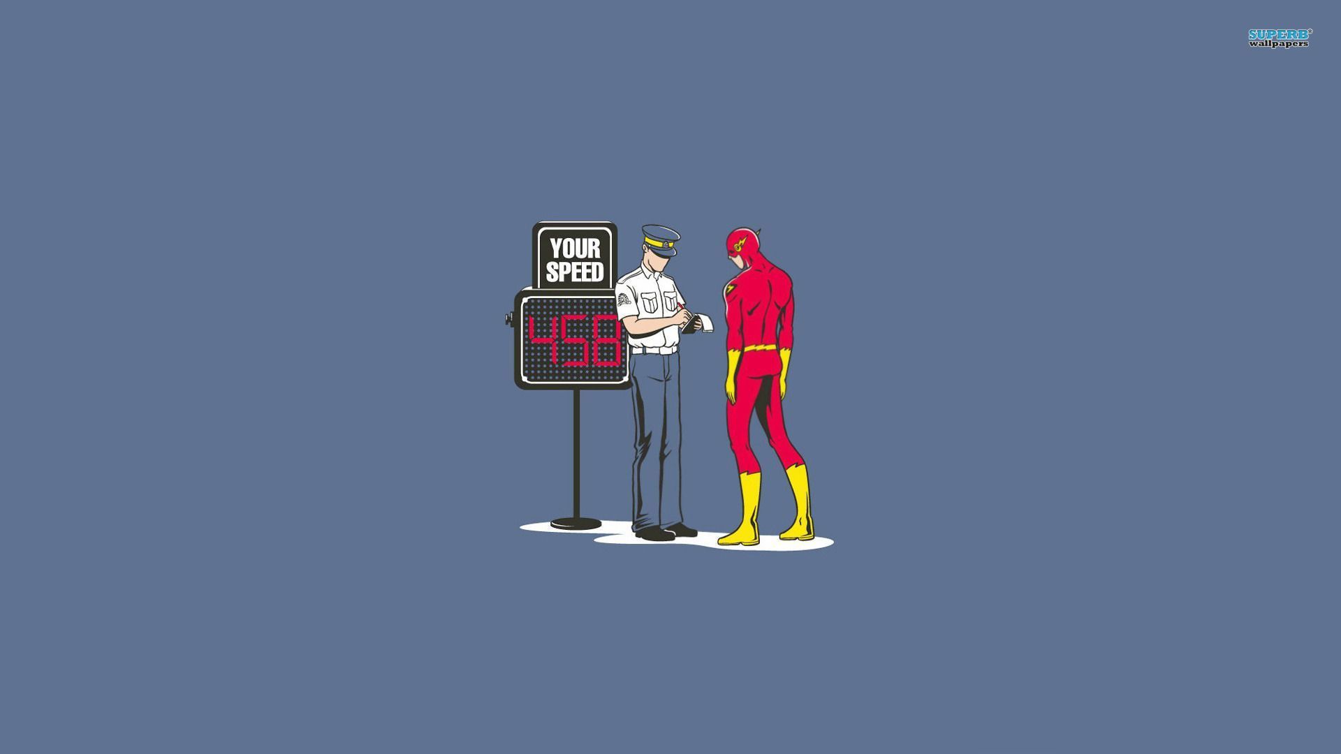 Flash getting a speeding ticket wallpaper - Funny wallpapers - #16346