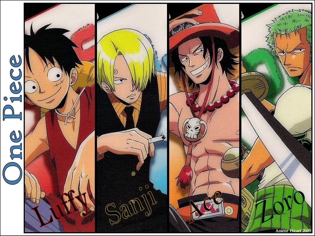 Luffy, Zoro, Sanji & Ace - One Piece Wallpaper (25348489) - Fanpop