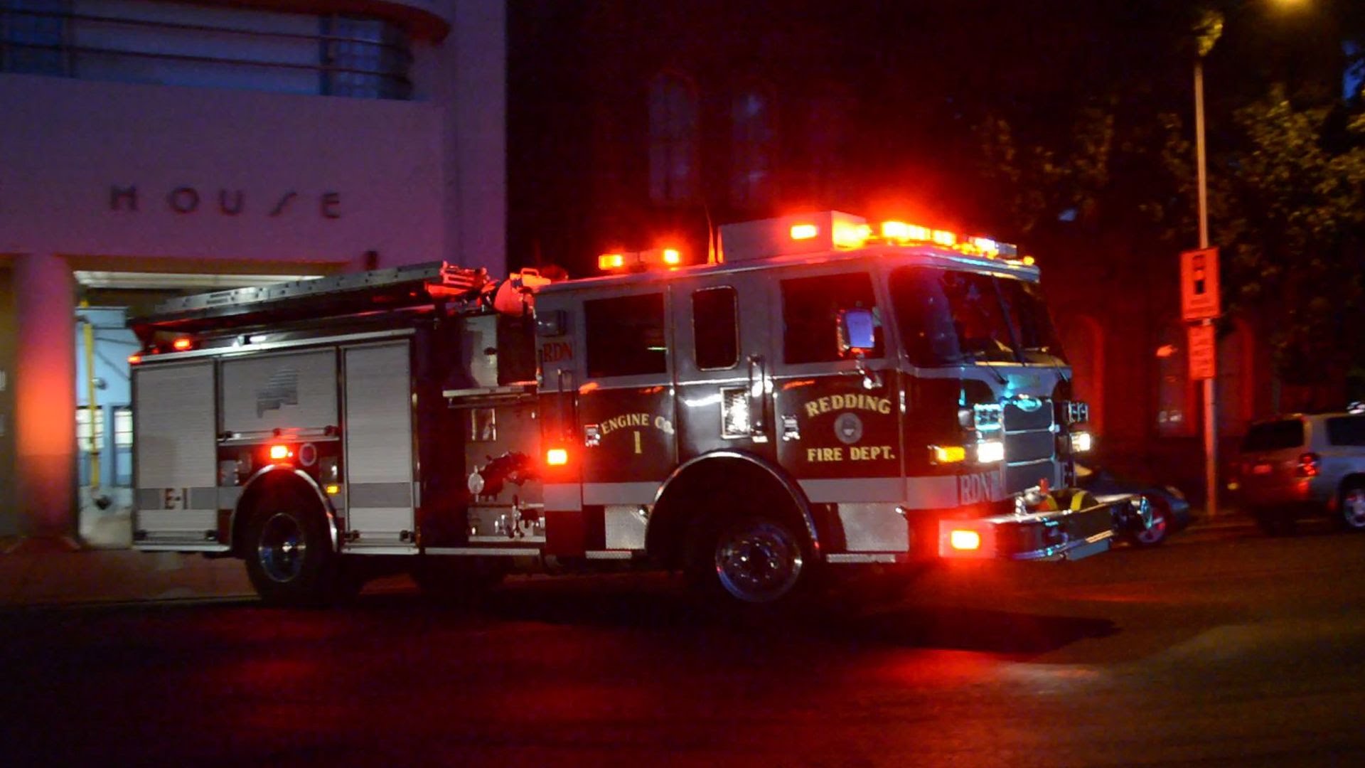 Redding Fire Department Engine 1 Responding California USA