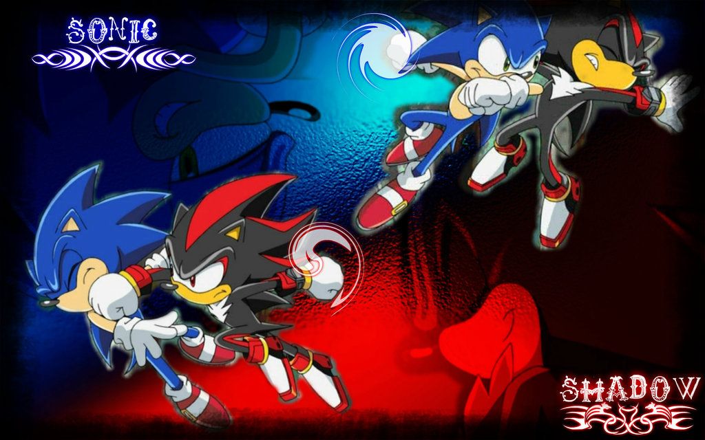 Sonic VS Shadow Wallpaper by LaryTheHedgehog09 on DeviantArt