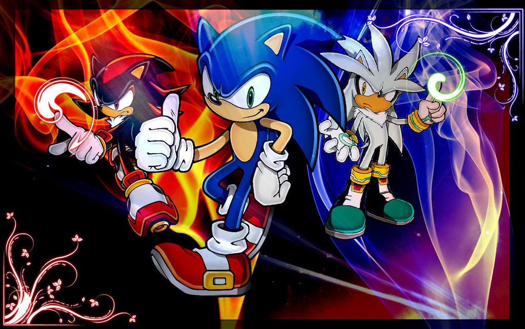 sonic and shadow and silver wallpaper