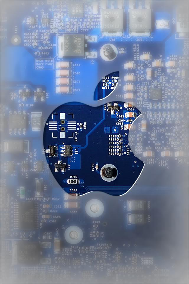 Apple Logo over Internal Chip Board iPhone Wallpaper / iPod ...
