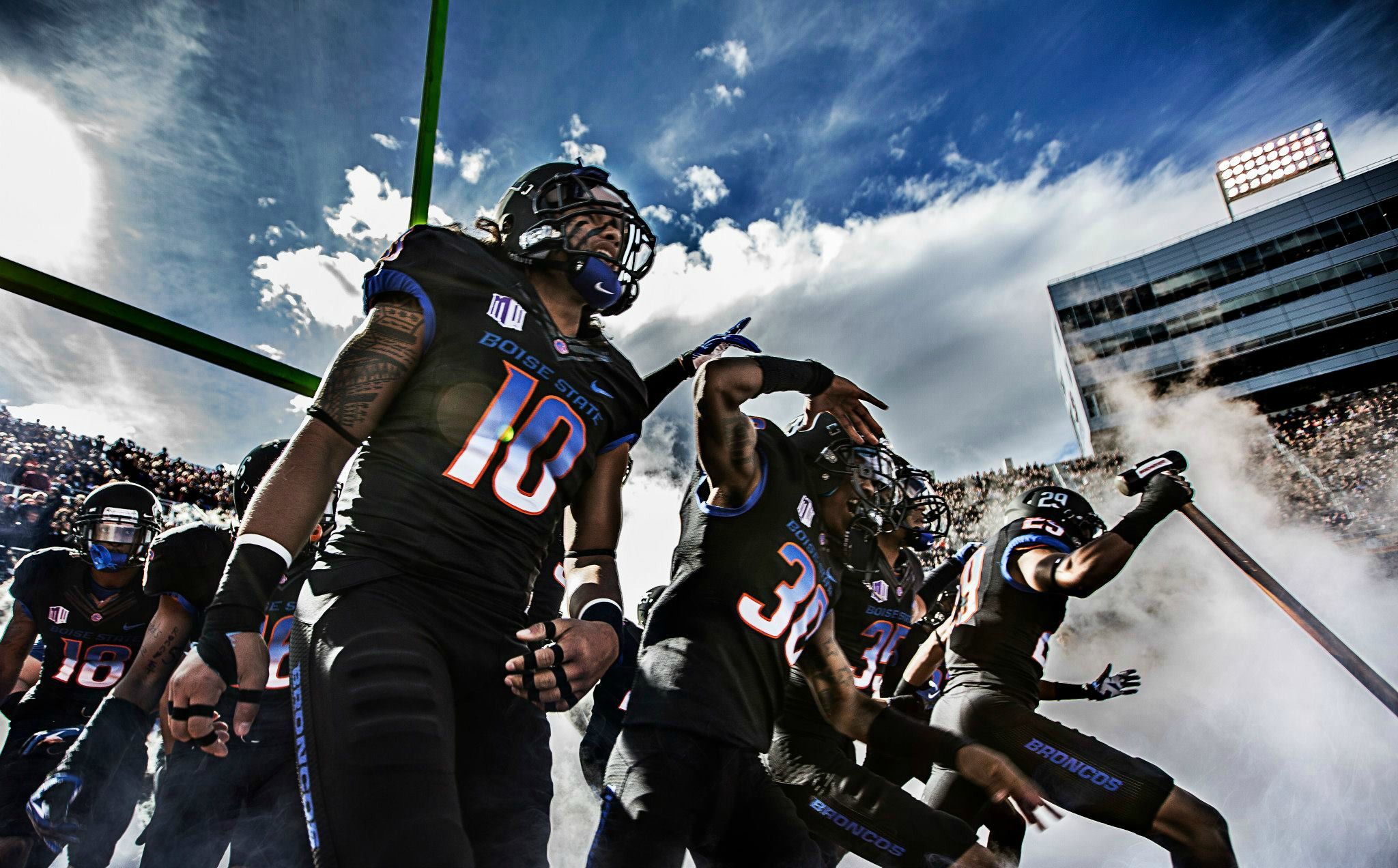 A friend of mine took this photo of the Boise State players ...