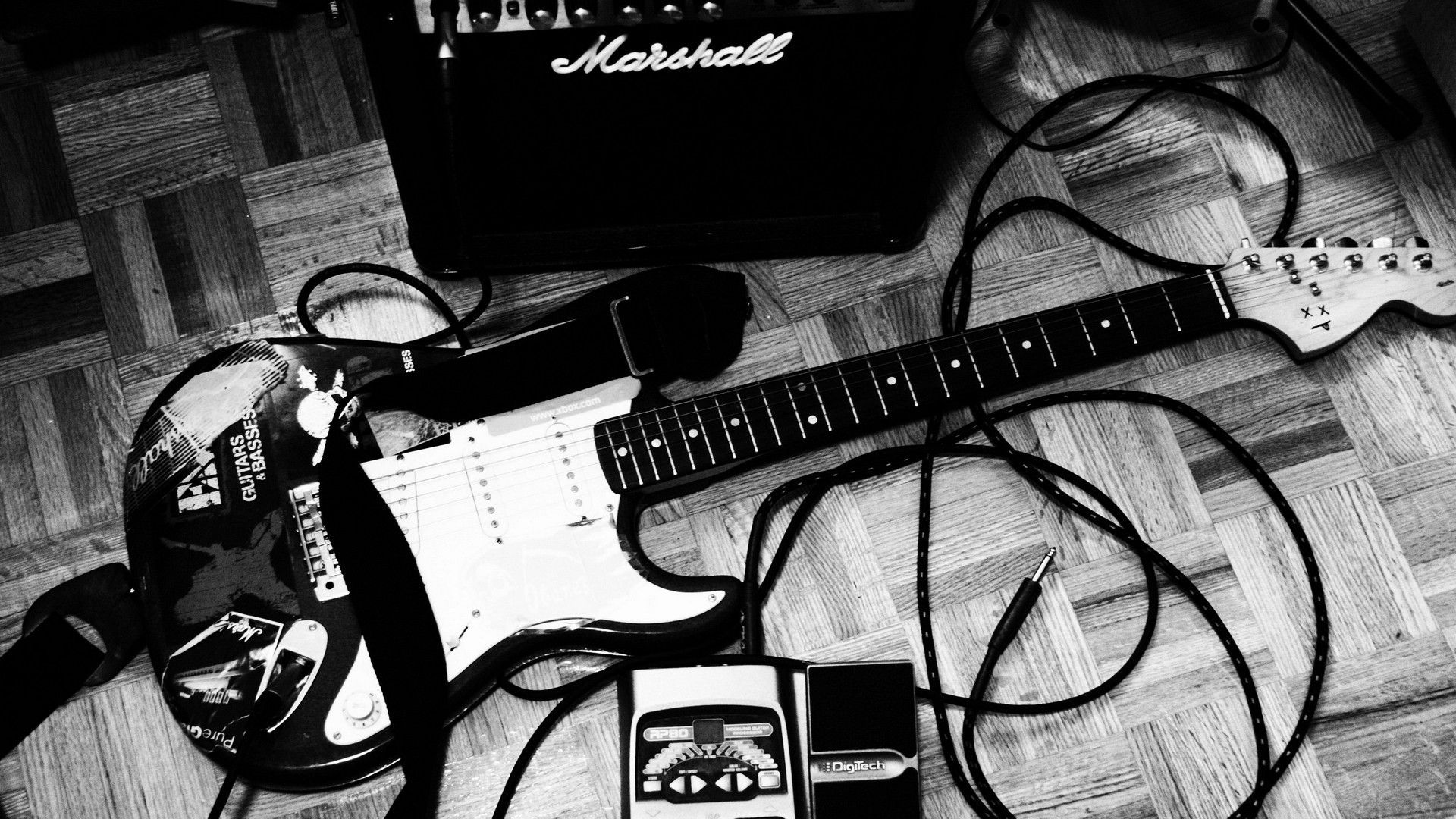 Amplifiers grayscale guitars marshall music wallpaper ...
