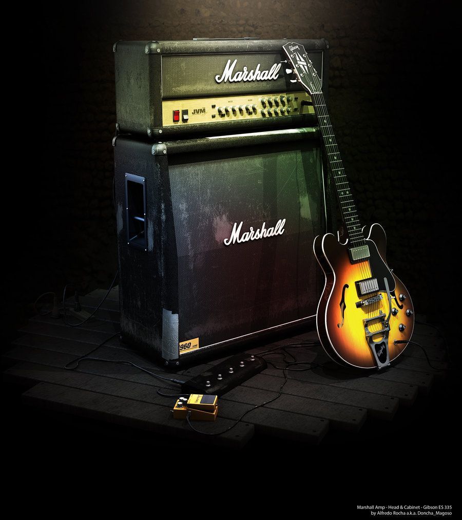 Marshall Amp and Gibson Guitar by doncha on DeviantArt