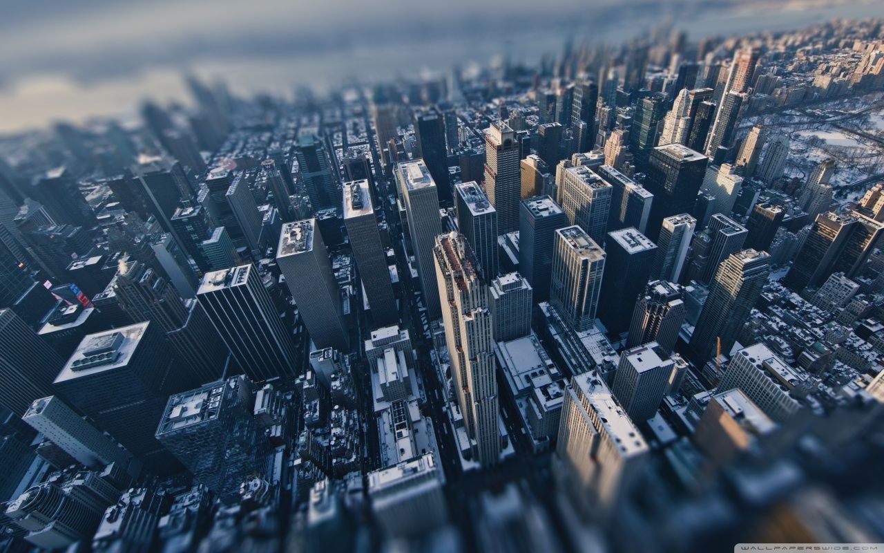 Aerial View of New York City Tilt-Shift Photography HD desktop ...