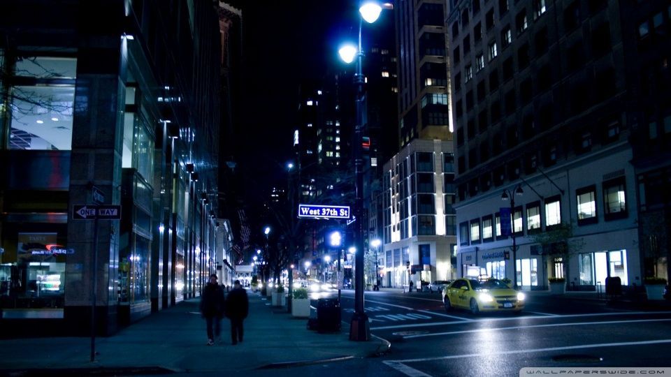 City Street Night HD desktop wallpaper High Definition