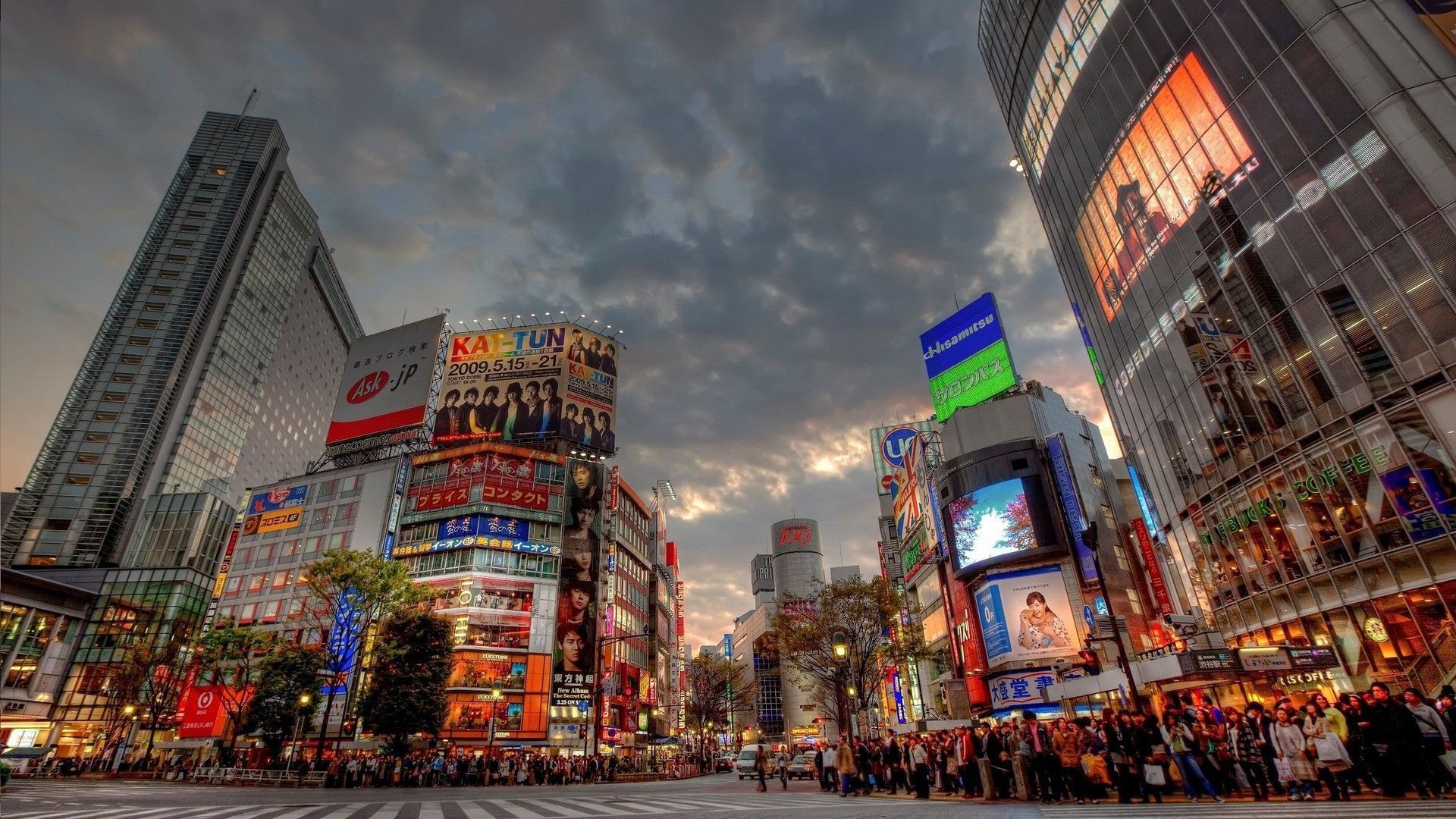 Ads Tag wallpapers: Human Rush Hour Tokyo Intersection Clouds City ...