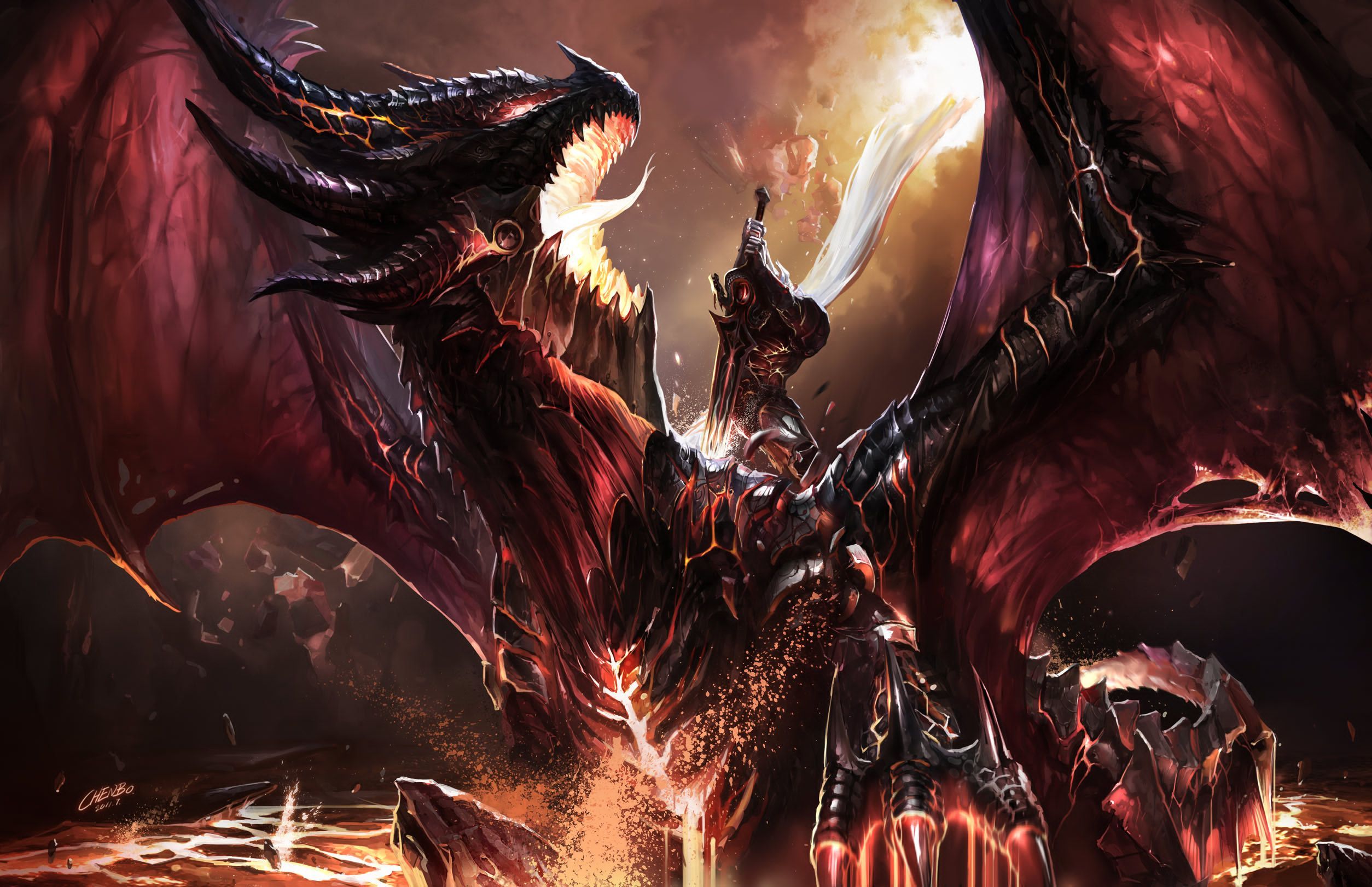 Dragon Warrior Sword World of Warcraft WOW fantasy wallpaper