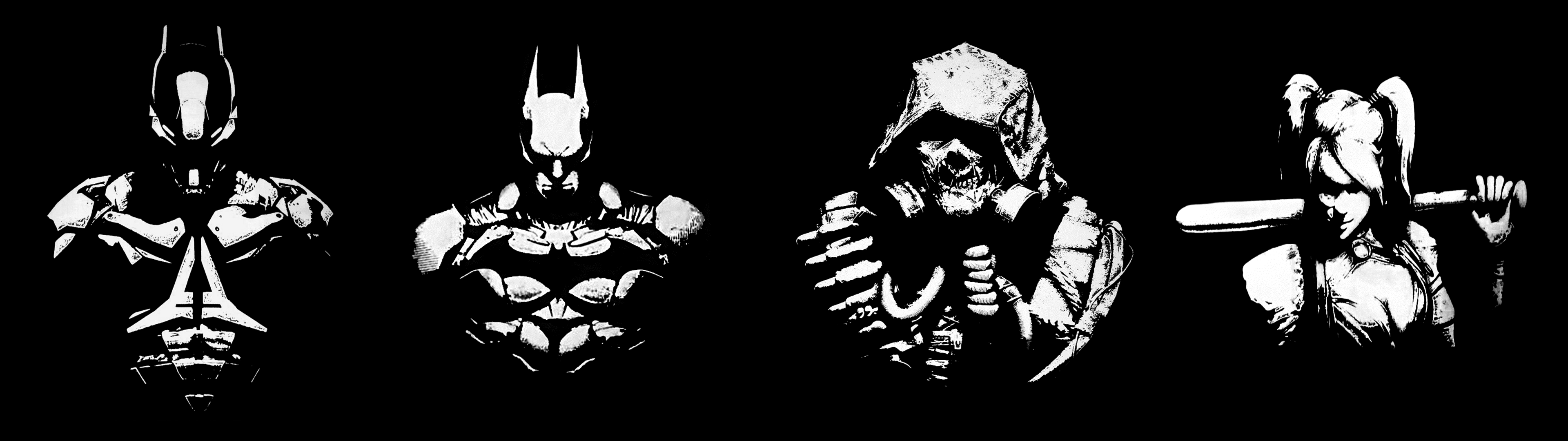 3840x1080 I edited four Batman Arkham wallpapers into one for