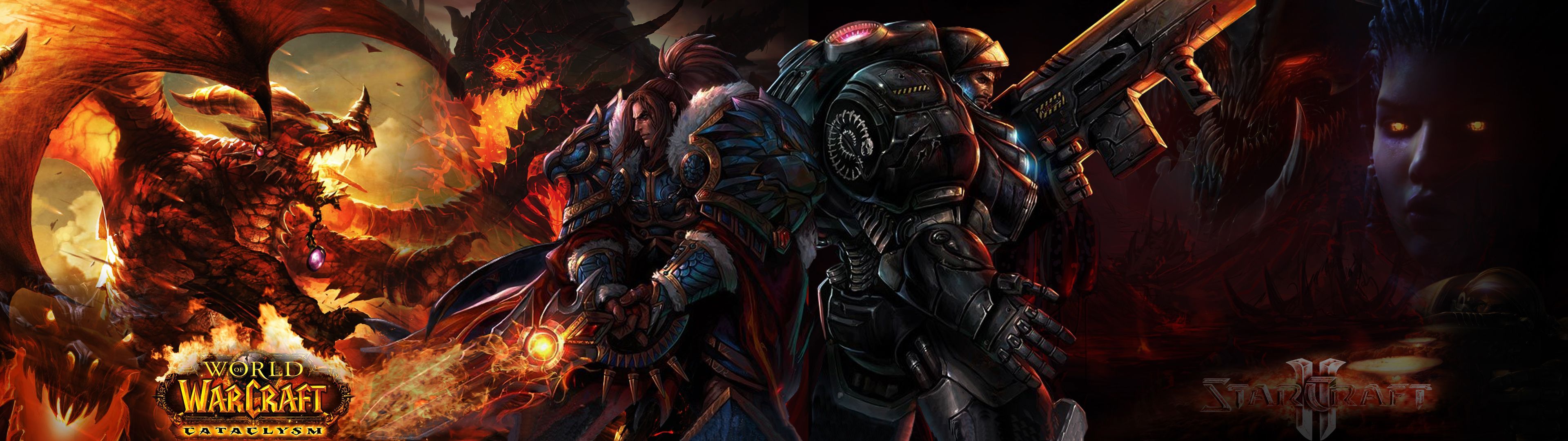 DeviantArt: More Like WoW and SC2 Dual Screen Wallpaper by CHIPINATORs