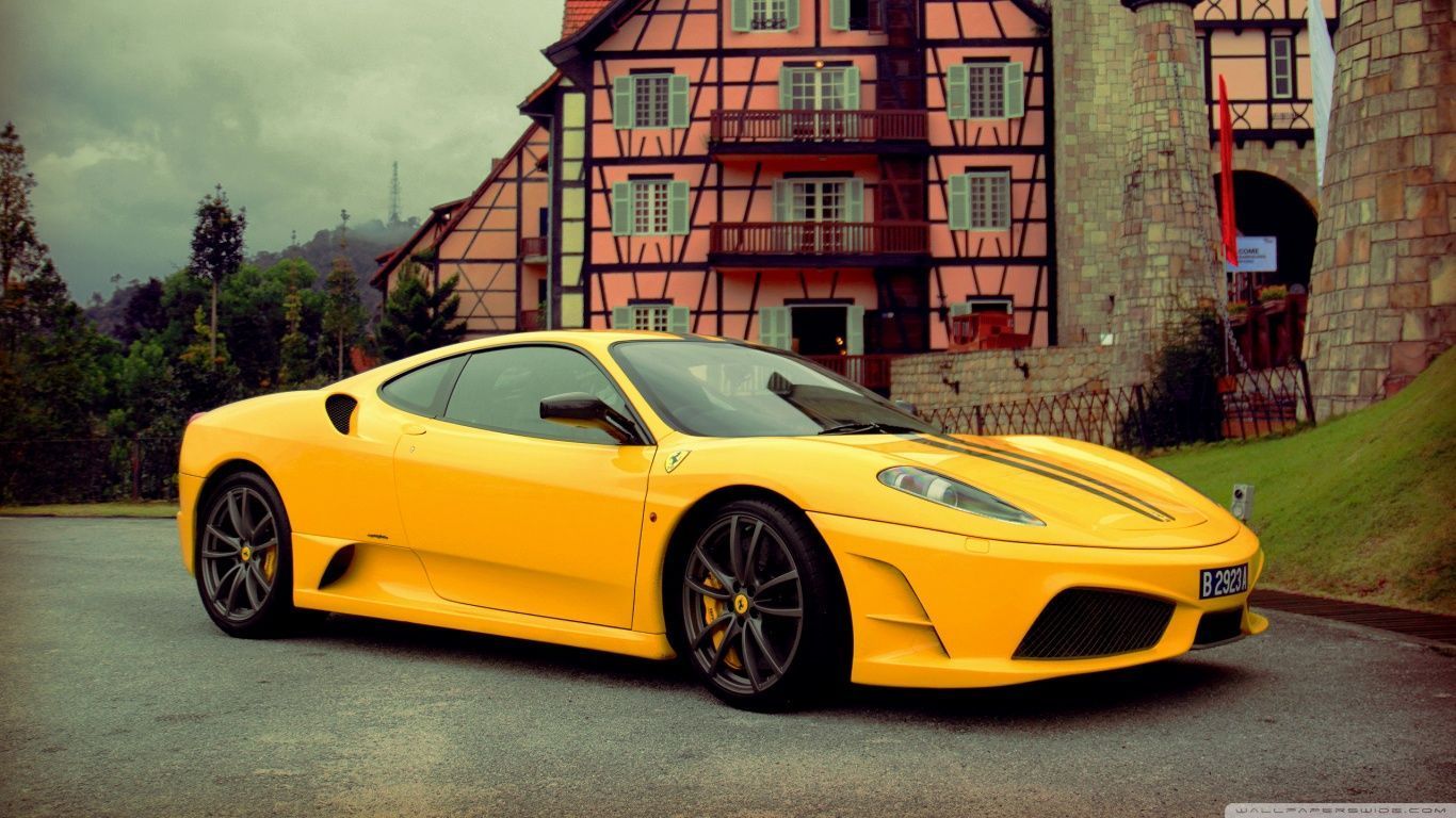Ferrari F430 Scuderia Yellow HD desktop wallpaper High resolution