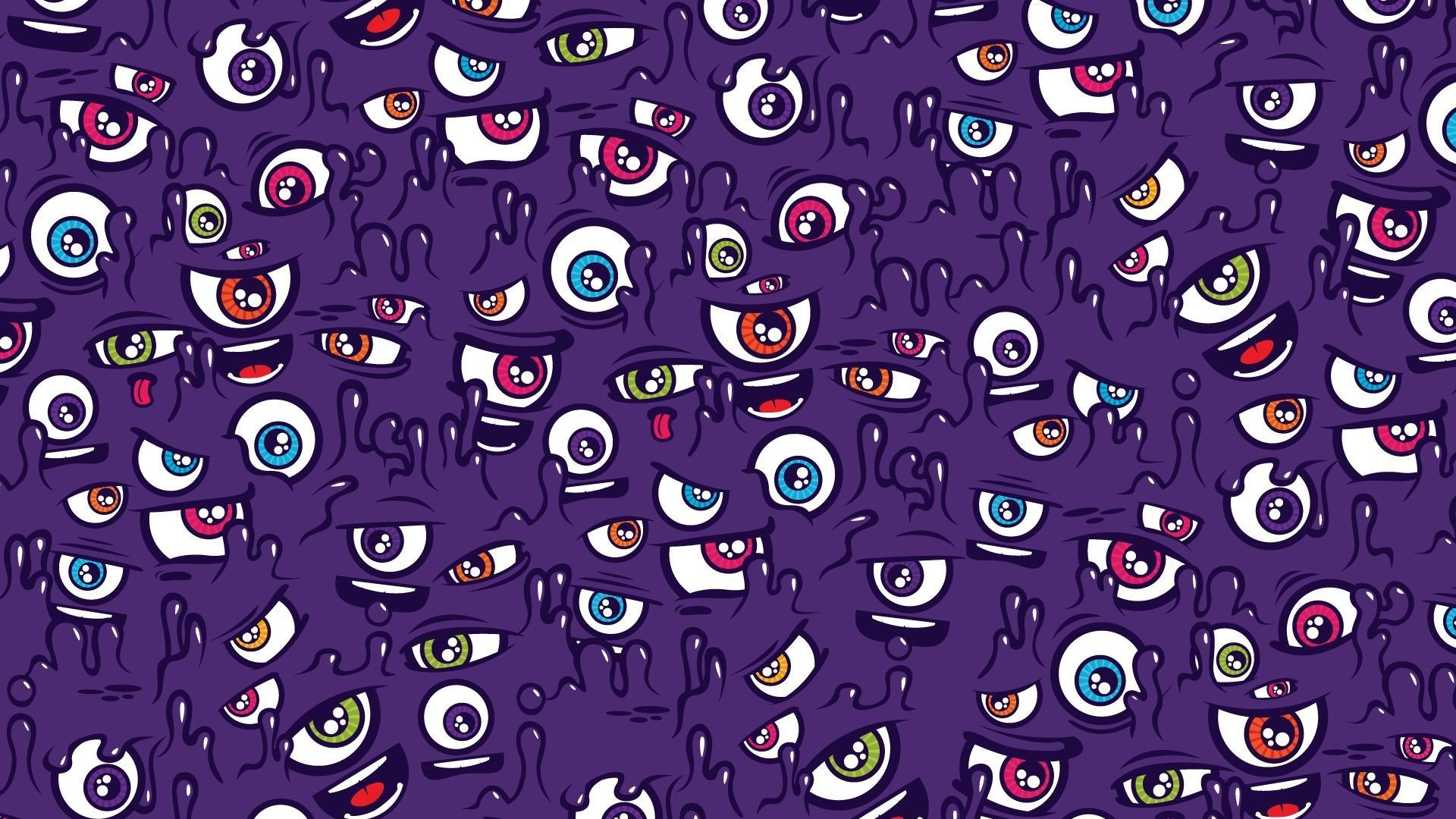 Download Wallpaper 1920x1080 Eyes, Pattern, Purple, Form Full HD