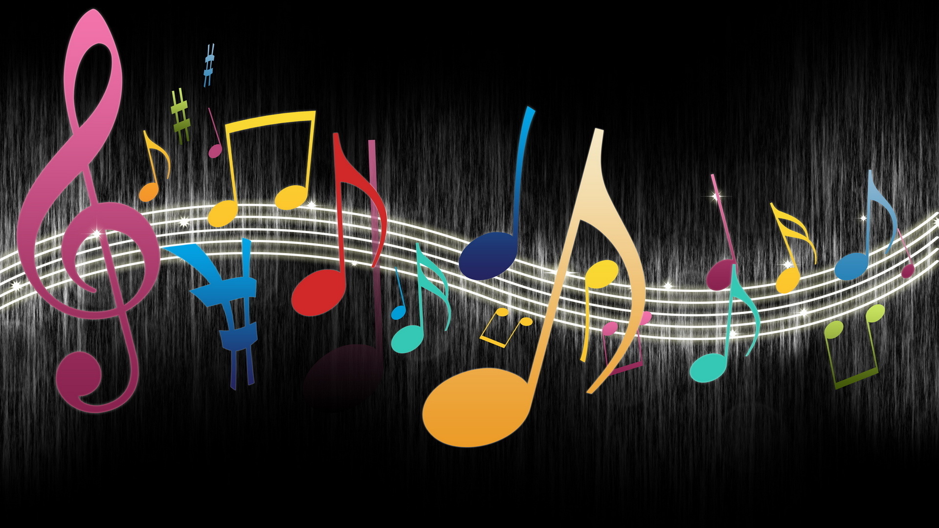 Colorful Music Notes - wallpaper.