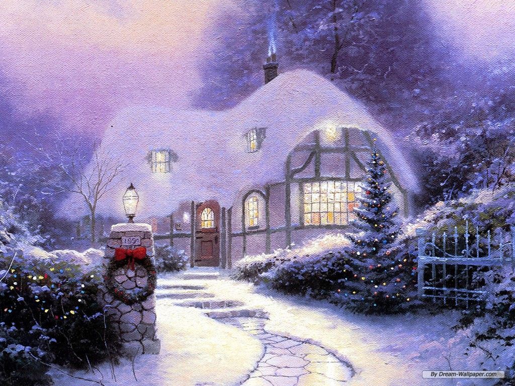 Free Wallpaper - Free Holiday wallpaper - Christmas Eve Painting ...