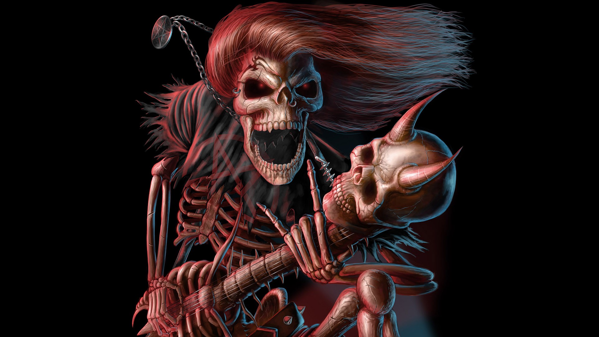 Download the Metal Head Skeleton Wallpaper, Metal Head Skeleton