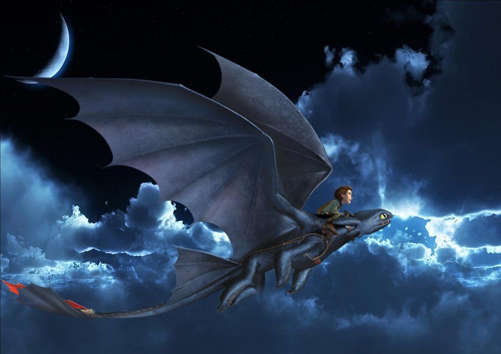 Hiccup and Toohtless night flight Wallpaper by KuroWolf216 on ...