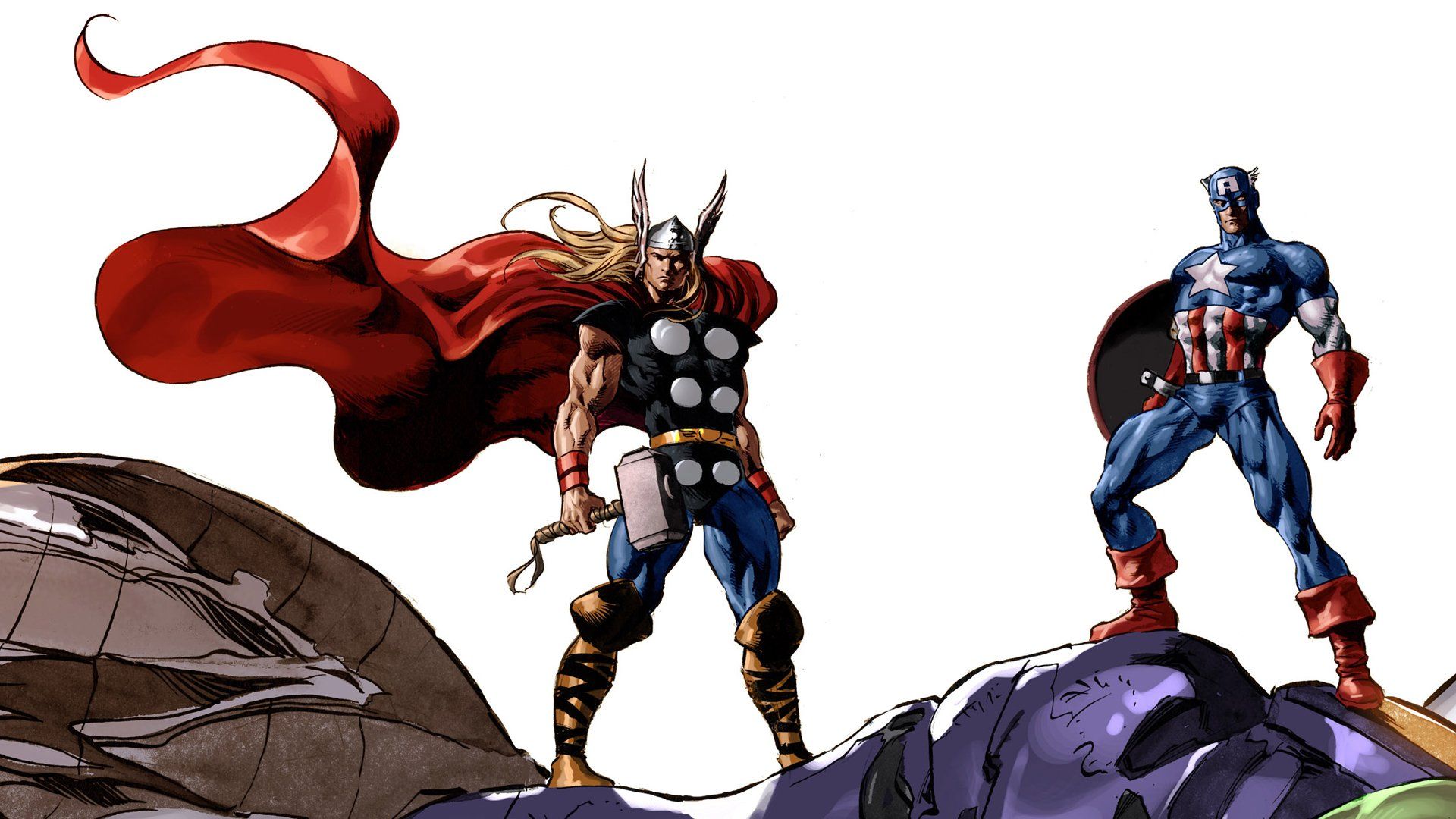 Comics Thor Captain America Marvel Comics wallpaper | 1920x1080 ...
