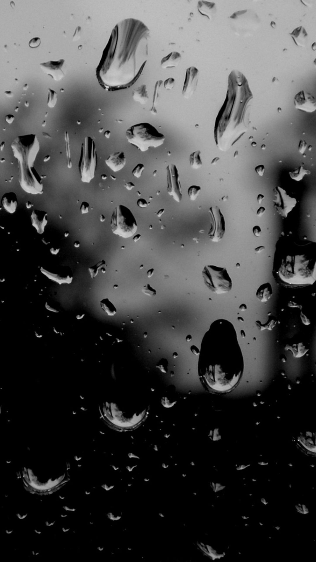 Black And White Raindrops On Glass Android Wallpaper free download
