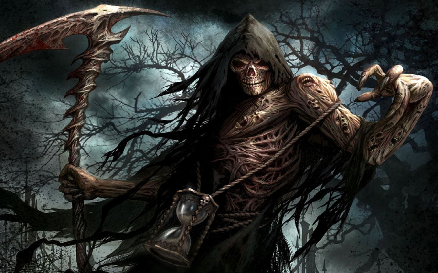 Grim reaper skull death evil halloween wallpaper | 1440x900 ...