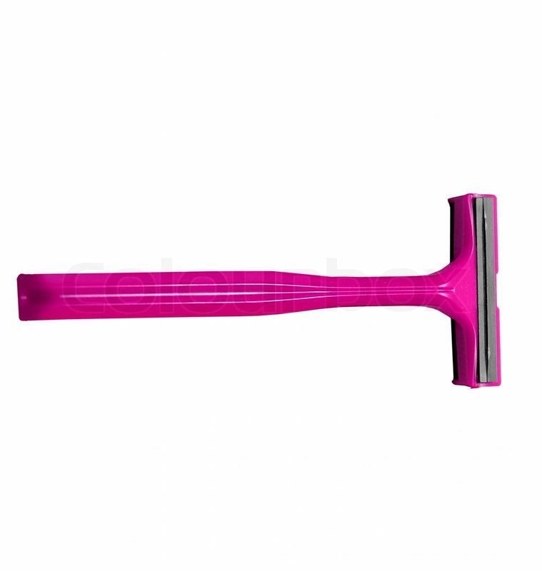Safety pink razor isolated on white background | Stock Photo ...