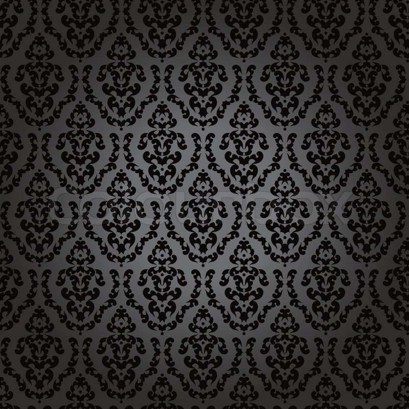 Pattern, gothic, floral, backgrounds, seamless, black, retro, west