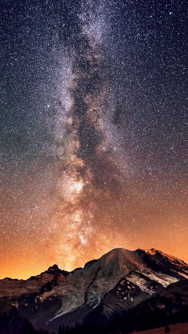 Milky Way Galaxy Bulge Above Mountain iPhone 5 Wallpaper | iPhone ...