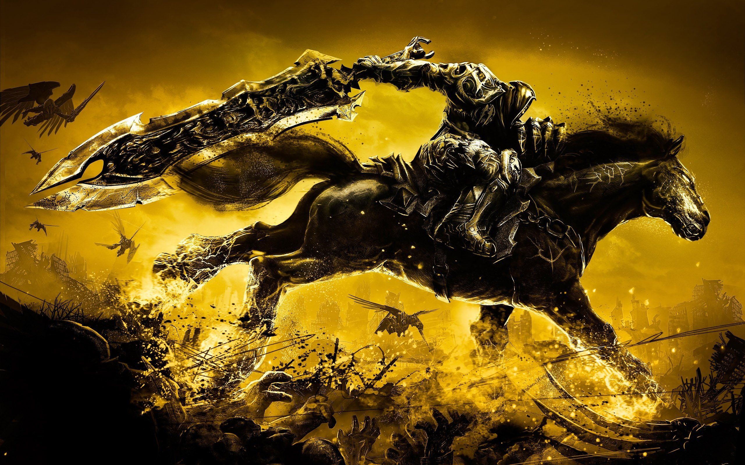 Video games Hell Darksiders horses artwork warriors wallpaper ...