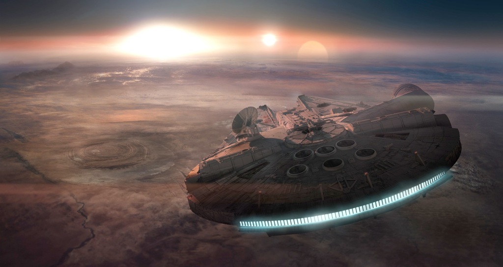 Millennium Falcon Over Tatooine : wallpapers