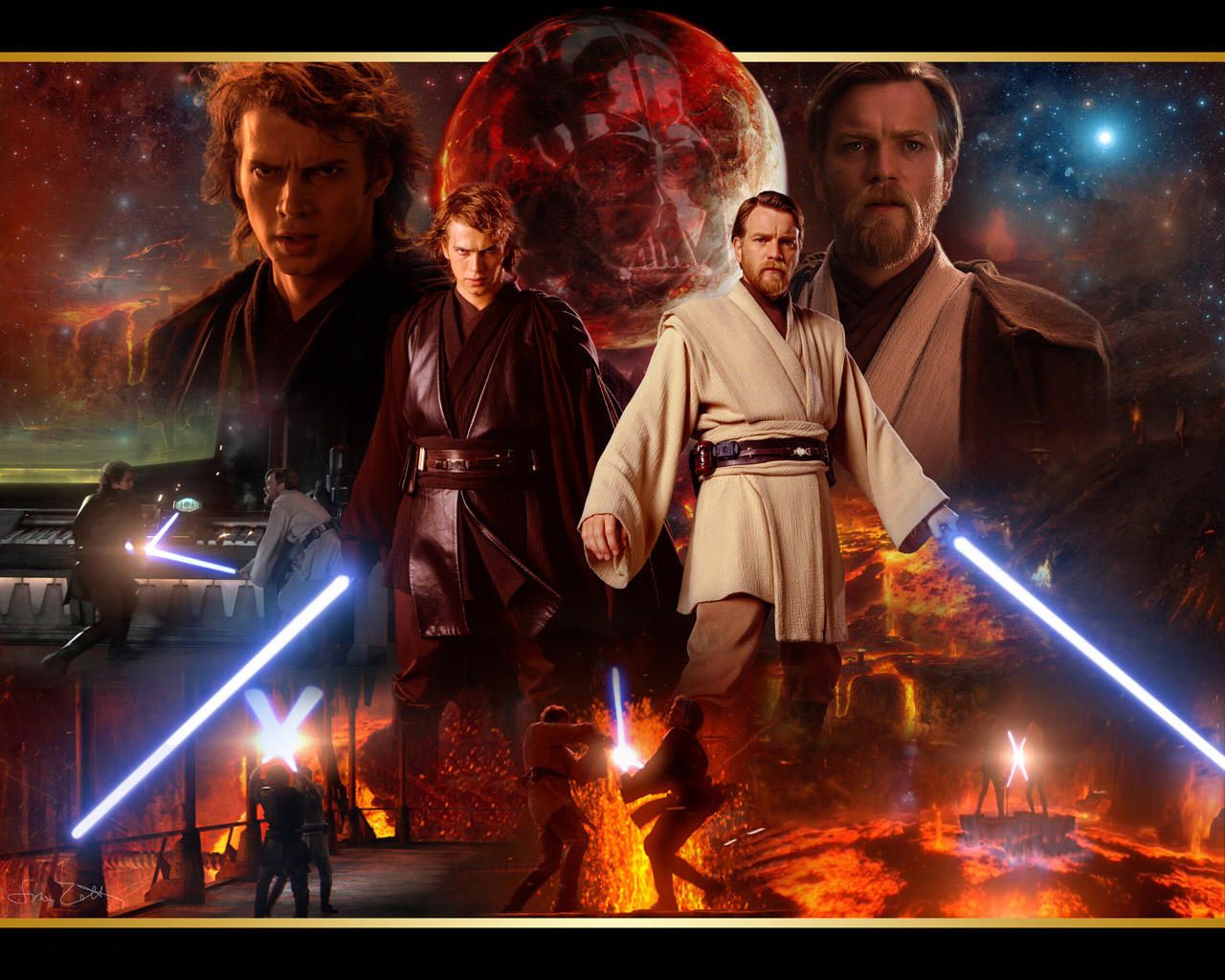 Anakin and Obi wan - Star Wars Revenge of the Sith Wallpaper