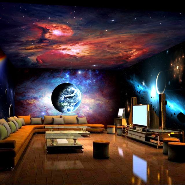 Free Shipping Bar KTV lounge rooms ceiling mural wallpaper Star ...
