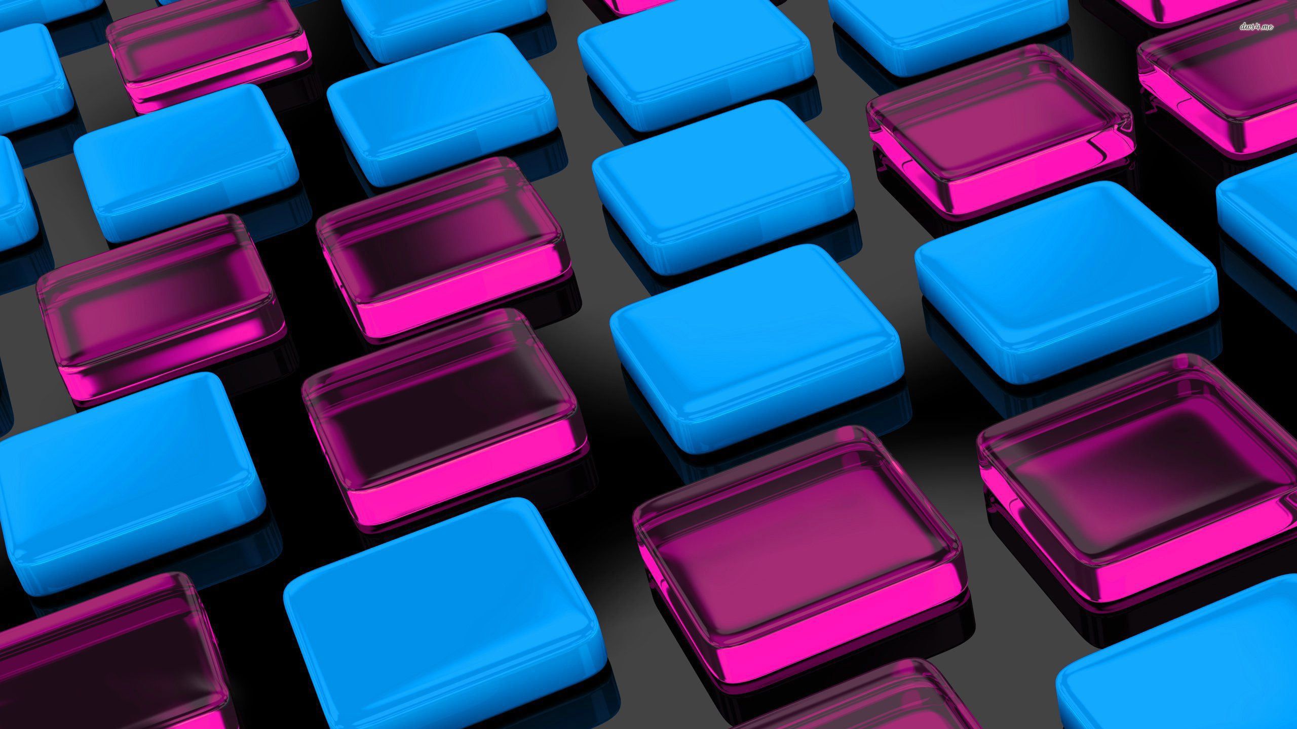 Pink and blue cuboids wallpaper - 3D wallpapers - #26788