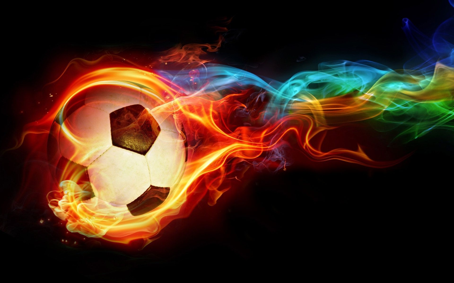 Football with Fire Flames | Photo and Desktop Wallpaper