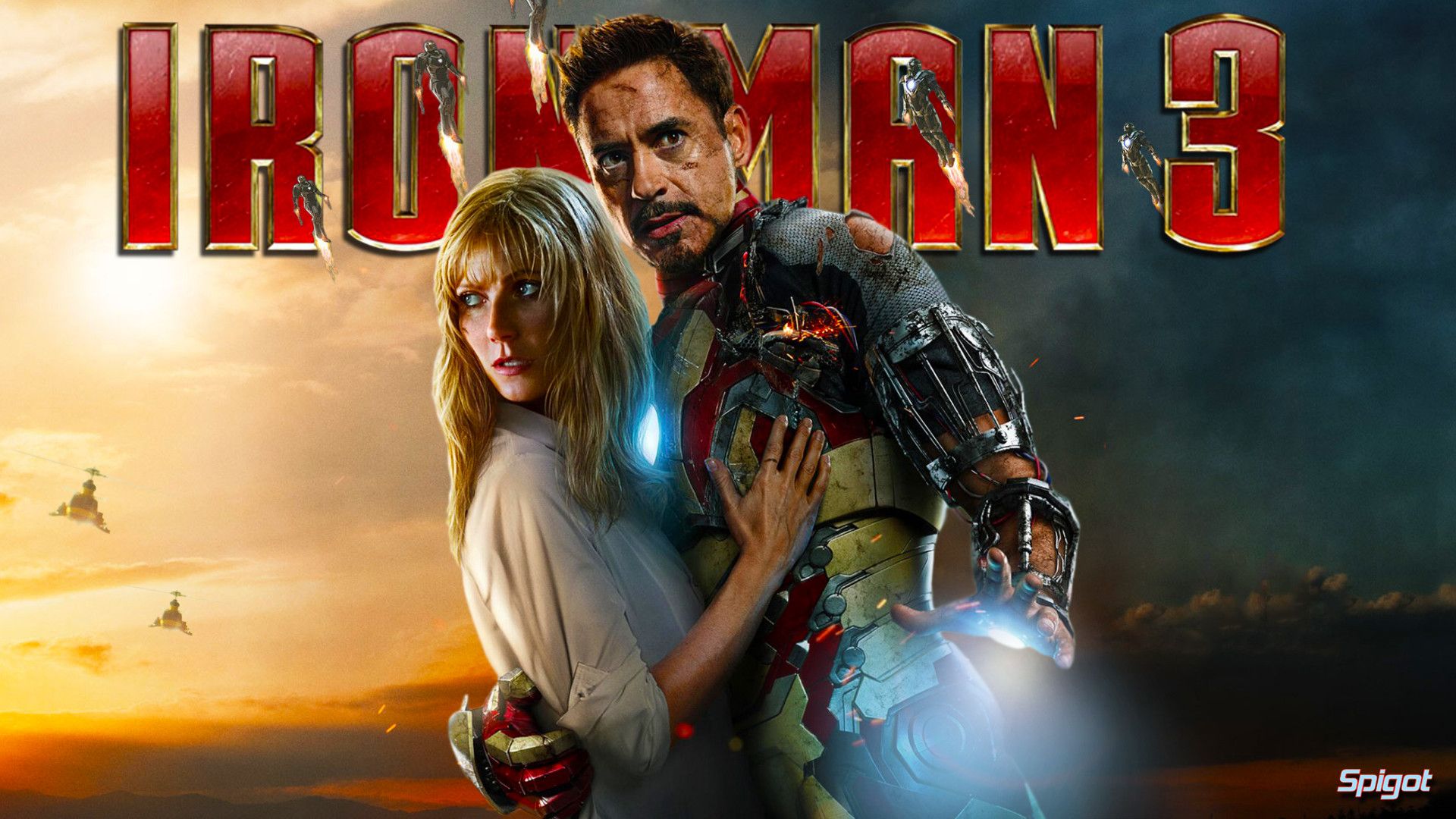 Gwyneth Paltrow and Robert Downey Iron Man 3 Wallpaper HD