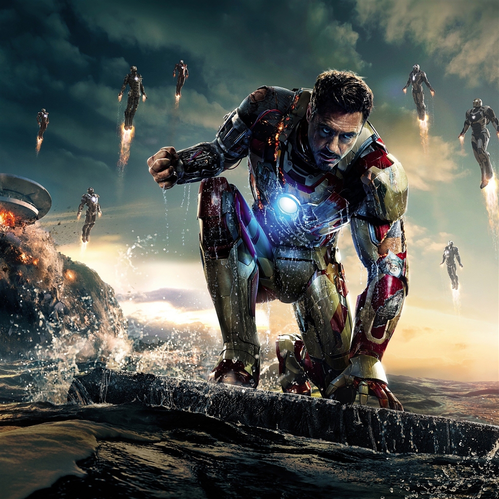 Iron Man 3 Marvel Robert Downey Jr Tony Stark iPad Air Wallpaper ...