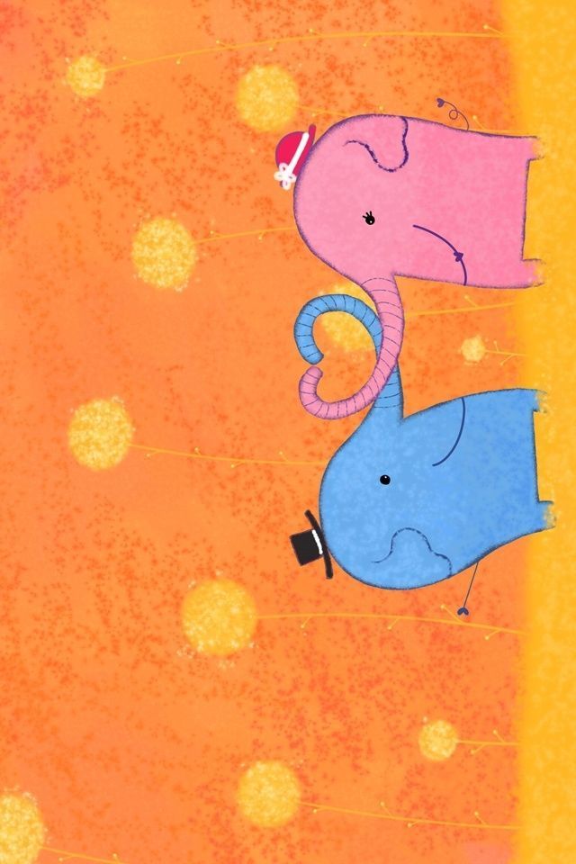 Couple Sweet Elephant Iphone 4 Wallpapers Free 640x960 Hd Apple
