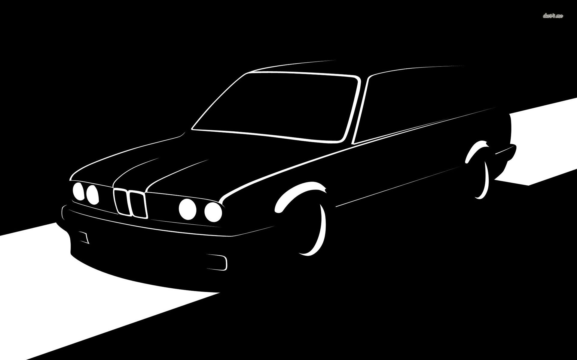 BMW E30 Touring silhouette wallpaper - Vector wallpapers - #16698