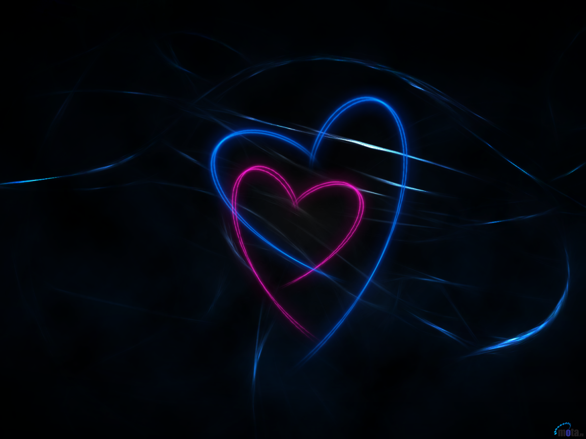Love sign in the deep dark background ~ Dream Wallpapers