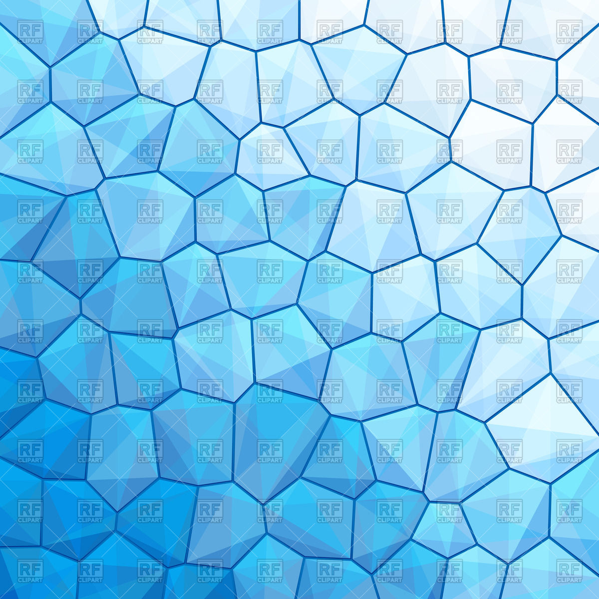 Blue stained-glass window - abstract polygonal background of cells ...