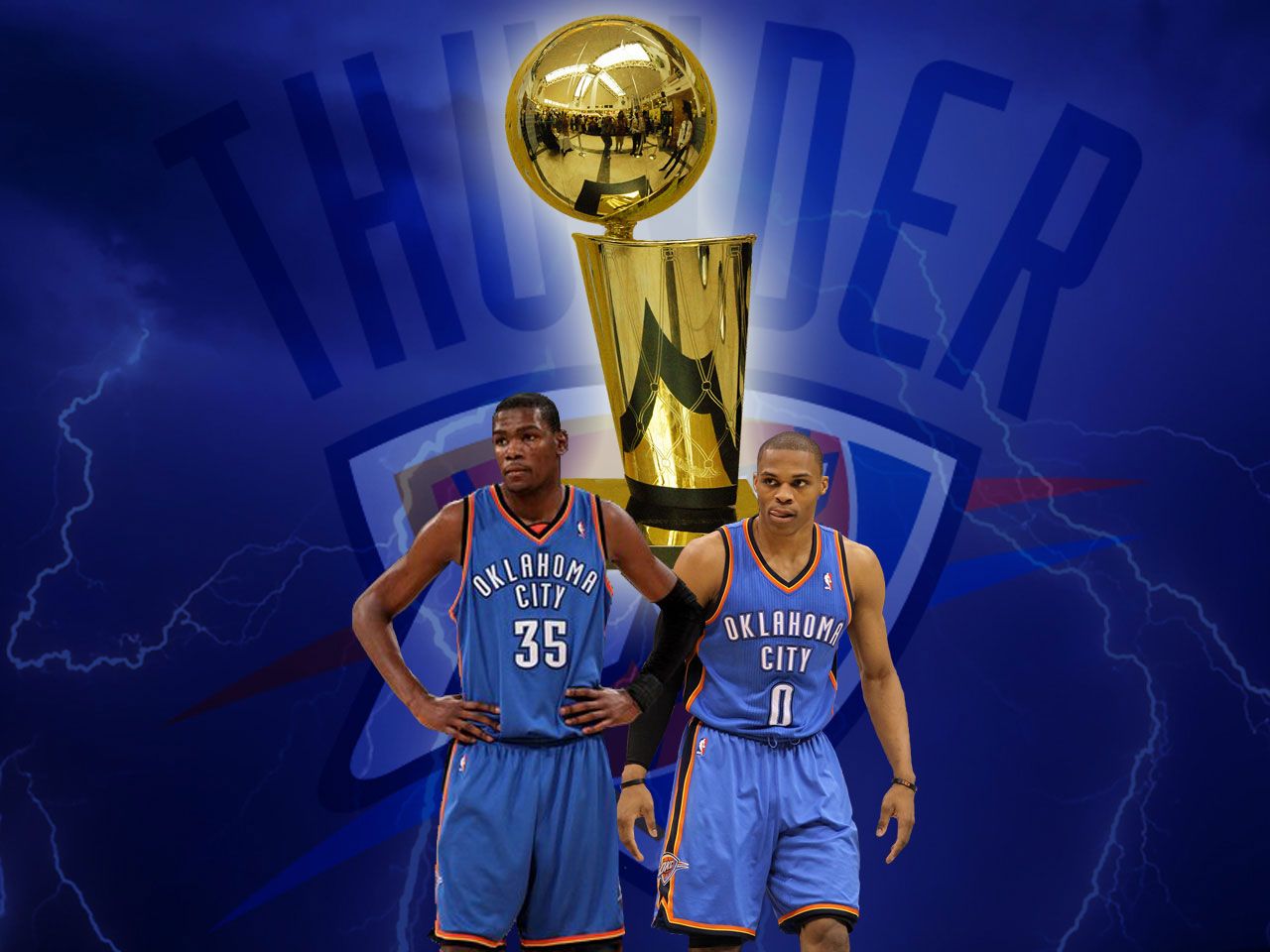 Oklahoma City Thunder NBA Trophy Wallpaper | Basketball Wallpapers ...