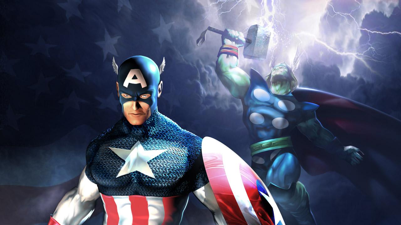 Ultimate Alliance Cap/Thor Wallpaper