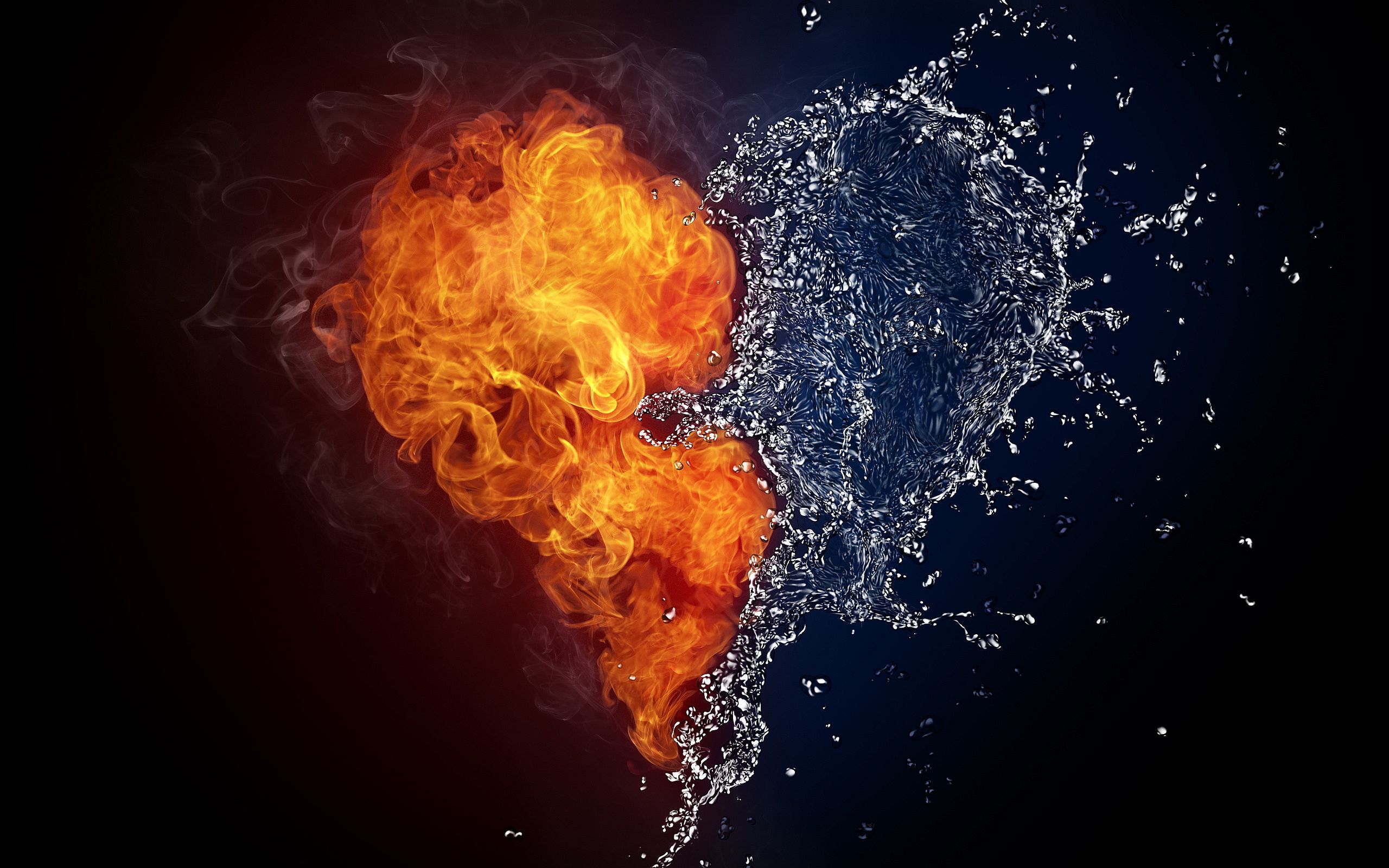Fire Water Heart Wallpapers Pictures