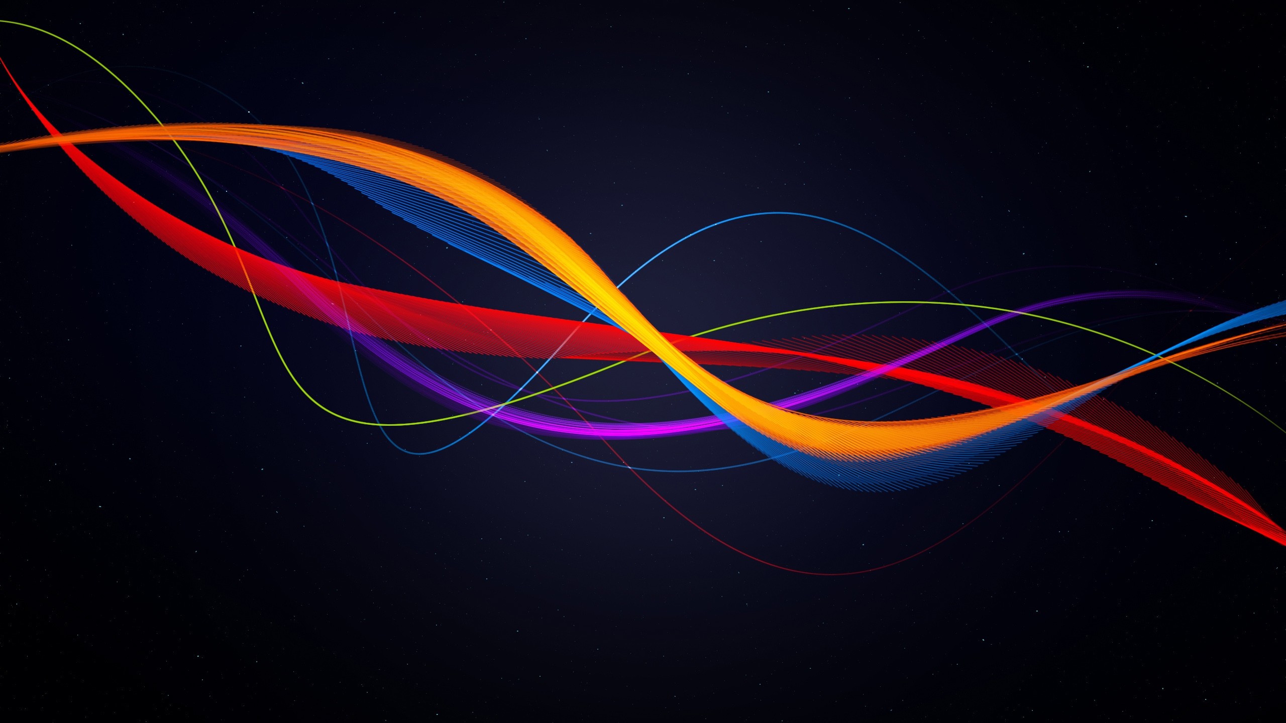 2560x1440 Colored Waves desktop PC and Mac wallpaper